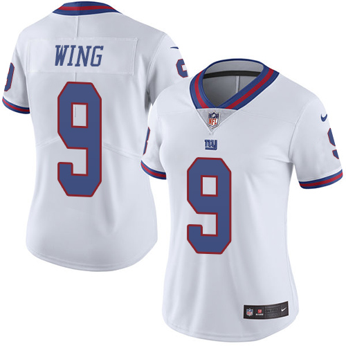 Women's Limited Brad Wing Nike Jersey White - #9 Rush NFL New York Giants